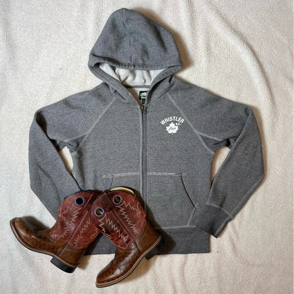 Roots Salt & Pepper Zip Up Hoodie Whistler Logo Canada - Picture 7 of 10